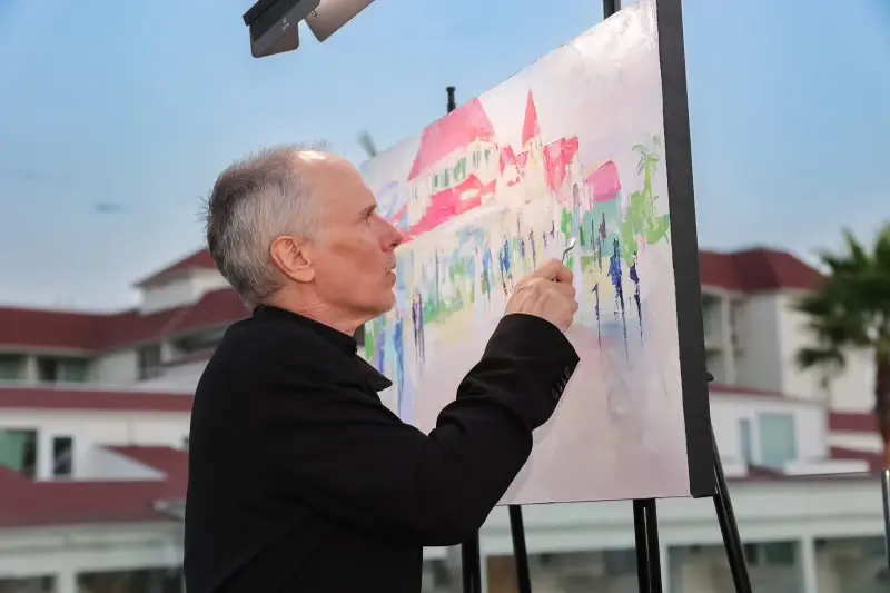 Greg painting at Hotel del Coronado 2024